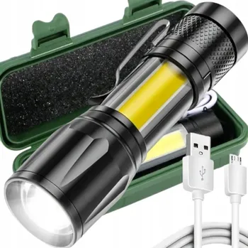 Svítilna Akumulátorová LED kapesní svítilna + pouzdro