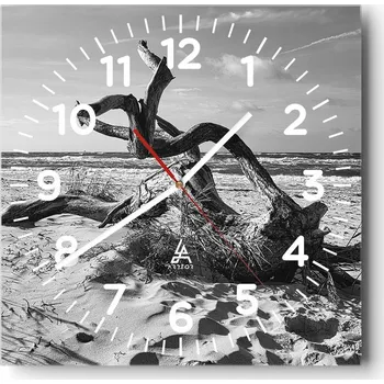 Hodiny Nástěnné hodiny do obýváku 40x40 Pláž Tiché Skleněné hodiny Stylové