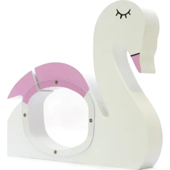 Pokladnička DŘEVĚNÁ POKLADNIČKA průhledná LABUŤ bílá