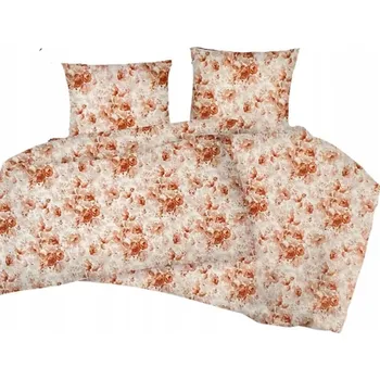 Povlečení Saténová Sada Povlečení z Bavlna 200x220 cm - Růže