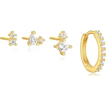 Náušnice Olivie Stříbrné náušnice 4ks GOLD 9390 Ag 925; ≤1,0 g.