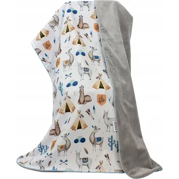 Dětská deka Hřejivá deka Minky 100 x 135 cm Lama bílá