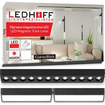 Lištové osvětlení SADA magnet Lišta 1m 3x LED lampa ČERNÁ reflektor