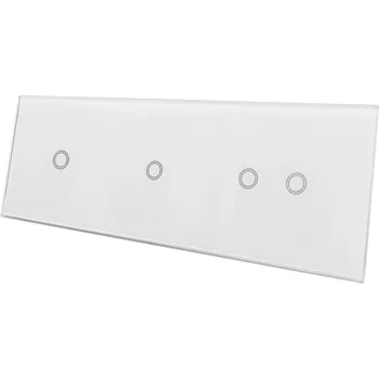 vypínač SKLENĚNÝ DOTYKOVÝ PANEL SPÍNAČ 1+1+2 BÍLÝ