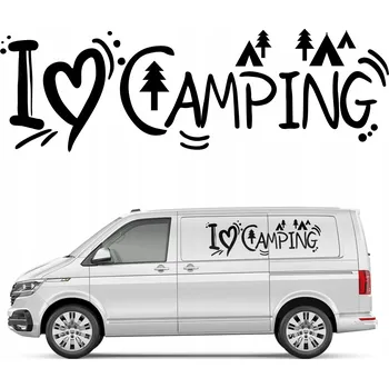 Samolepicí dekorace na vozidlo SAMOLEPKA na auto I LOVE CAMPING 44 x 138 Cm