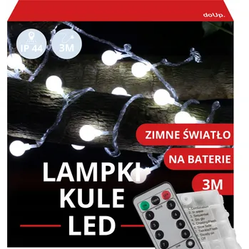 Vánoce VÁNOČNÍ OSVĚTLENÍ NA STROMEČEK LED KOULE BÍLÉ SVĚTÝLKA 3M VÁNOČNÍ GIRLANDA