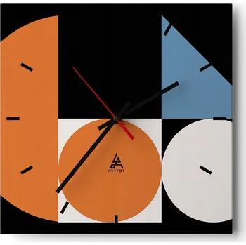 Hodiny Velké nástěnné hodiny 40x40 Abstrakce Skleněné tiché hodiny