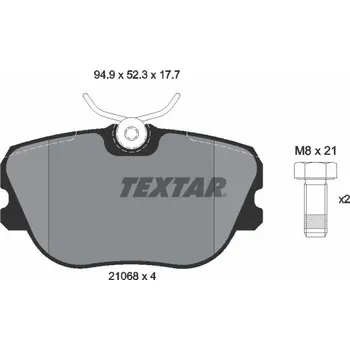 Brzdová destička Sada brzdových destiček, kotoučová brzda TEXTAR 2106804