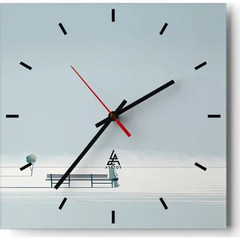 Hodiny Velké nástěnné hodiny 40x40 Minimalistické skleněné hodiny Tiché