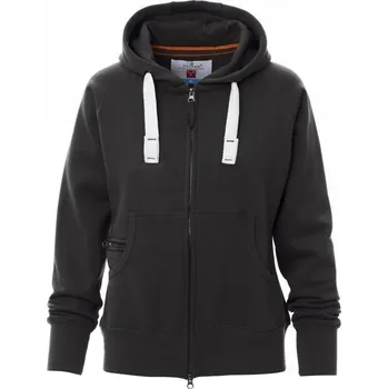 Dámská mikina Payperwear Dámská propínací mikina Dallas s kapucí a bílou stahovací šňůrkou Barva: Antracitová, Velikost: S