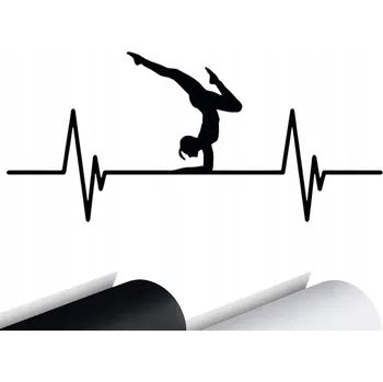 Samolepicí dekorace na vozidlo NÁLEPKA na auto ŽIVOTNÍ ČÁRA Jóga Fitness 15x7