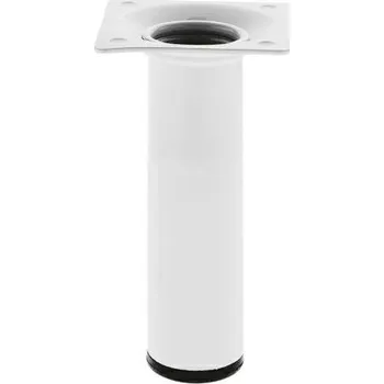 Stolová podnož Nábytková noha, kulatá, ocelová Mod.4 bílá 15 cm