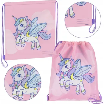 Školní sáček Jednorožec Sáček na boty, školní vak na rameno 39x33 cm