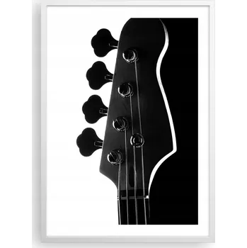 Obraz Plakát v bílém rámu do obýváku ložnice 50x70 kytara moderní obraz