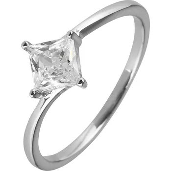 Prsten EVOLUTION GROUP CZ Stříbrný prsten se zirkonem čtverec - velikost 55 - 15006.1