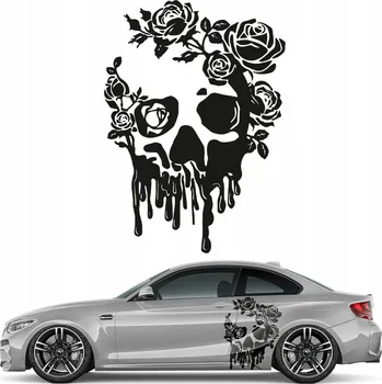 Samolepicí dekorace na vozidlo SAMOLEPKA na auto LEBKA ROZMAZANÉ KVĚTY 44x61