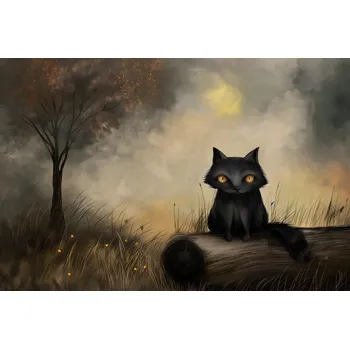 Plakát Plakát Černá Kočka bez rámu 91,5 x 61 cm