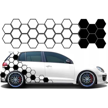 Samolepicí dekorace na vozidlo SAMOLEPKY na auto MOTIV HEXAGON 60 kusů 15 cm