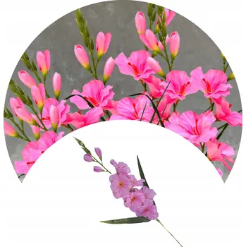 umělá květina UMĚLÝ MEČÍK VĚTVIČKA RŮŽOVÁ DEKORACE KYTICE VÁZA UMĚLÉ KVĚTINY 65 cm