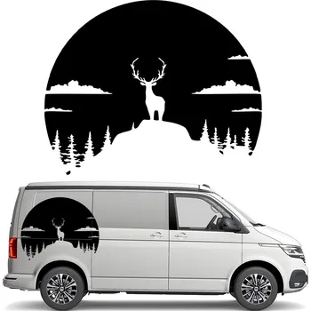 Samolepicí dekorace na vozidlo SAMOLEPKA na auto karavan JELEN DEER WILD LIFE 45x56