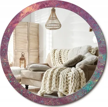 Zrcadlo Nástěnné zrcadlo s grafikou na skle Festival barev Velké fi 100 cm