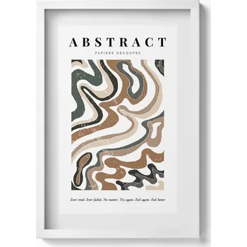 Obraz Dekorativní nástěnný obraz v rámu s grafikou Lineární boho abstrakce 40x60 cm