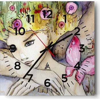 Hodiny Kuchyňské nástěnné hodiny 30x30 Abstrakce Skleněné hodiny do obýváku Moderní Tiché