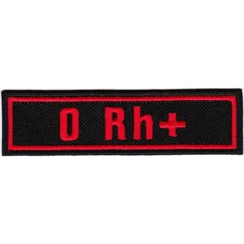 Nášivka VAR nášivka HARLEY 11 x 3 cm červená krevní skupina 0Rh-