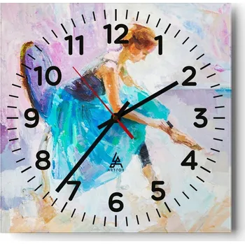 Hodiny Nástěnné hodiny do obýváku 40x40 Baletka Tiché Skleněné hodiny Bez hlučnosti