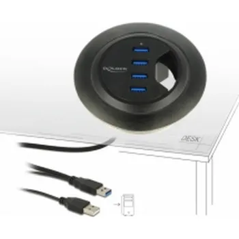 USB hub DeLOCK stolní hub 4x USB 3.0 60mm, USB hub