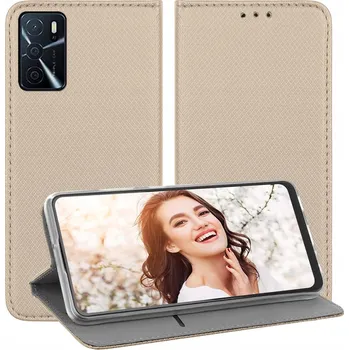 Pouzdro na mobilní telefon Pouzdro s klopou pro OPPO A16S magnetické zlaté