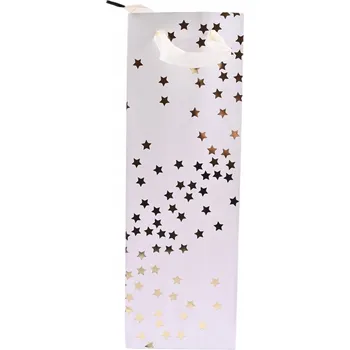 Dárková taška BÍLÁ TAŠKA NA ALKOHOL JAKO DÁREK SVATBA NAROZENINY PEVNÁ SILNÁ RŮZNÉ VZORY