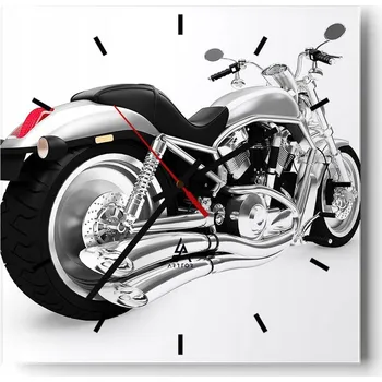 Hodiny Velké nástěnné hodiny na zeď 40x40 Motorismus Skleněné hodiny Tiché