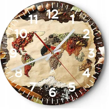 Hodiny Velké nástěnné hodiny 40x40 Gastronomie Skleněné hodiny Kulatý Tiché