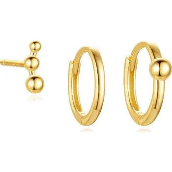 Náušnice Olivie Stříbrné náušnice 3ks GOLD 9386 Ag 925; ≤1,2 g.