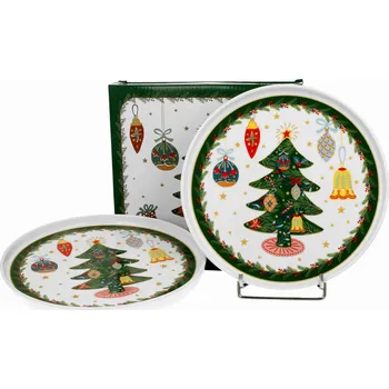 Talíř DUO Gifts Talíř 13 cm dezertní - Okolo vánočního stromečku - sada 2 ks