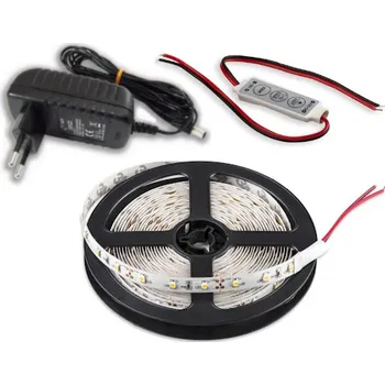 LED osvětlení SADA LED pásek 3528 SMD 1m NAPÁJECÍ ZDROJ STMÍVAČ