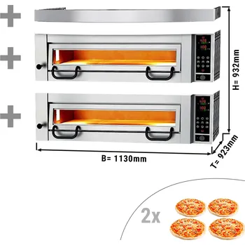 Pec na pizzu G.Gastro Pizza pec Power s digestoří - 4+4 Ø 34 cm