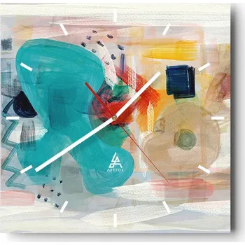 Hodiny Velké nástěnné hodiny 40x40 Abstrakce Skleněné tiché hodiny