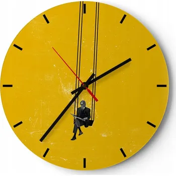 Hodiny Velké nástěnné hodiny 40x40 cm Umělecké skleněné hodiny Kulatý Tiché