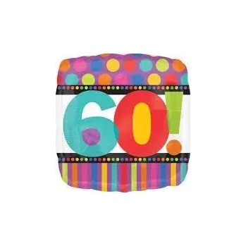 Balónek Fóliový balónek k 60. narozeninám, párty, 45 cm, na heliové plnění