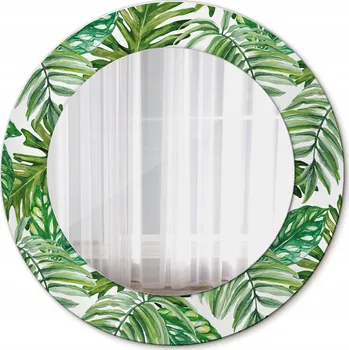 Zrcadlo Zrcadlo závěsné se skleněným rámem Listy džungle 50
