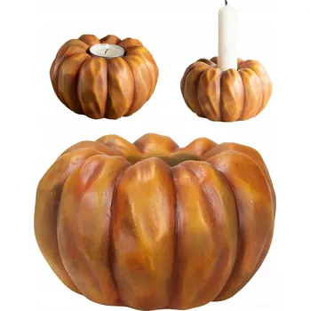 Svícen SVÍCEN DÝNĚ 2v1 dýně na HALLOWEEN ORANŽOVÁ na čajovou svíčku svícen 11 cm