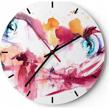 Hodiny Nástěnné hodiny do kuchyně 30x30 Abstrakce Skleněné hodiny do obýváku Tiché