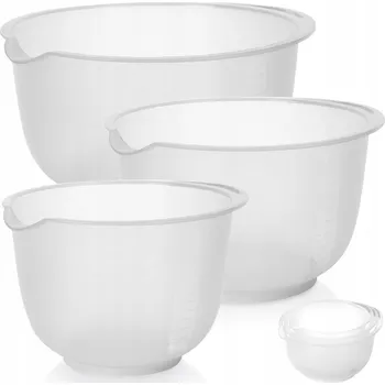 3x Mísa KUCHYŇSKÁ pro míchání, mixování a šlehání s odměrkou 1,5L+2L+2,5L