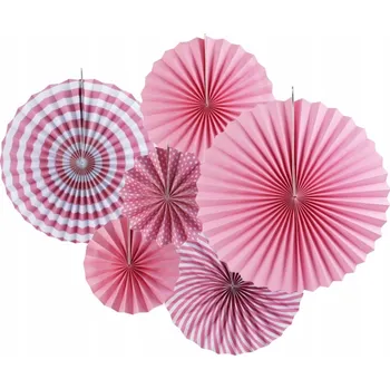 Obraz PAPÍROVÉ DEKORATIVNÍ ROZETY růžové VALENTÝN