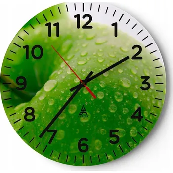 Hodiny Nástěnné hodiny do obýváku 40x40 Ovoce Kulatý Skleněné hodiny Loft Tiché