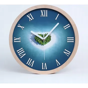 Hodiny Kuchyňské nástěnné hodiny ostrov tvar srdce průměr 20 cm