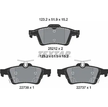 Brzdová destička Sada brzdových destiček, kotoučová brzda TEXTAR 2521204