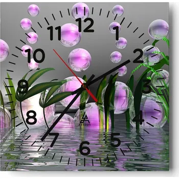 Hodiny Nástěnné hodiny do obýváku 40x40 Abstrakce Tiché hodiny Skleněné hodiny Bez hlučnosti